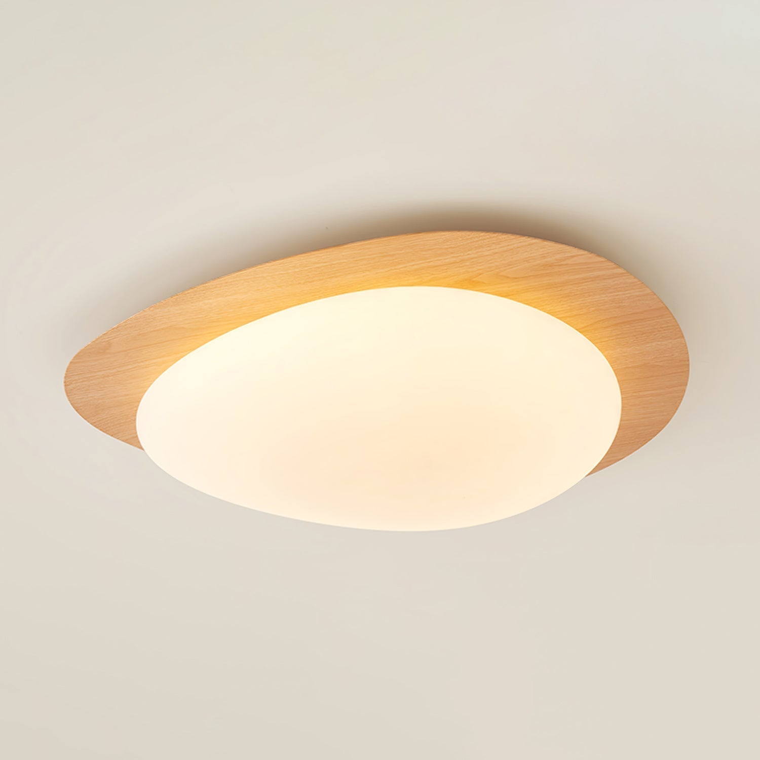 Muto Pebble Walnut LED Ceiling Light for Living Room or Dining Room