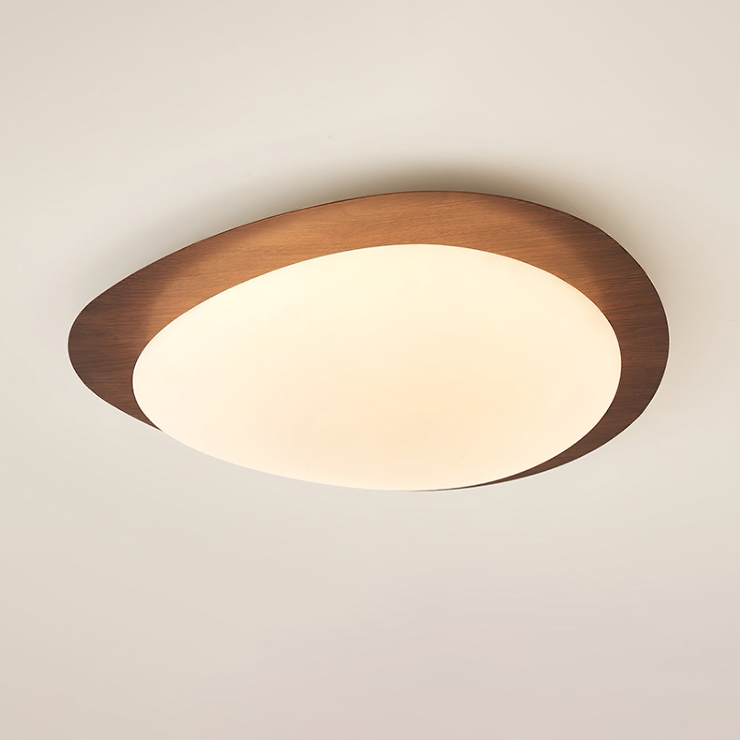 Muto Pebble Walnut LED Ceiling Light for Living Room or Dining Room
