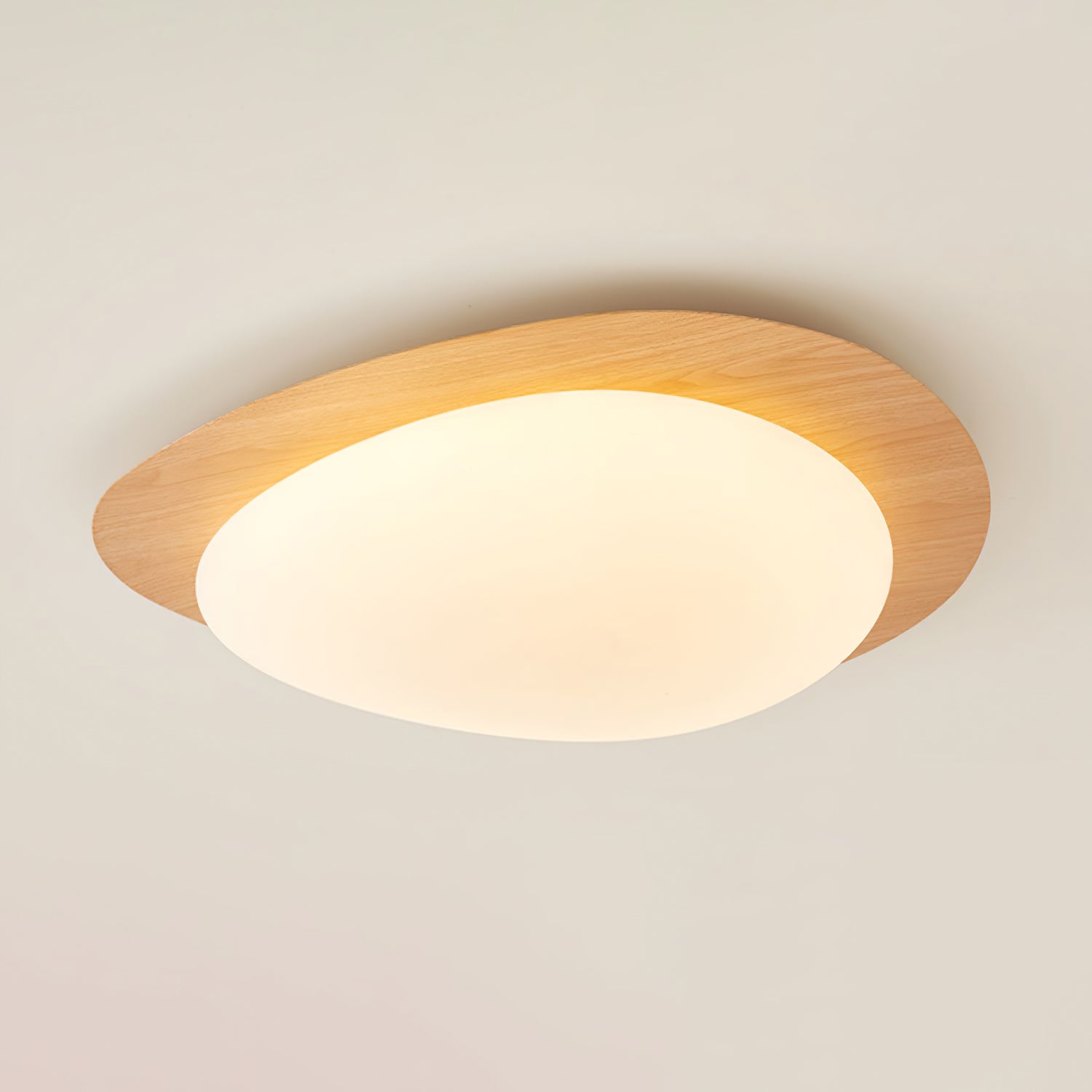 Muto Pebble Walnut LED Ceiling Light for Living Room or Dining Room