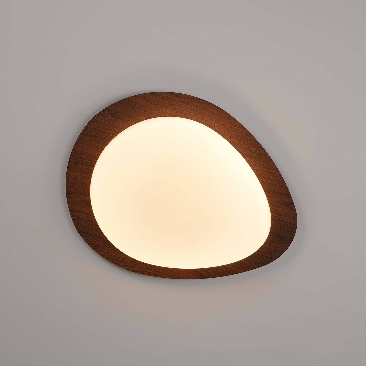 Muto Pebble Walnut LED Ceiling Light for Living Room or Dining Room