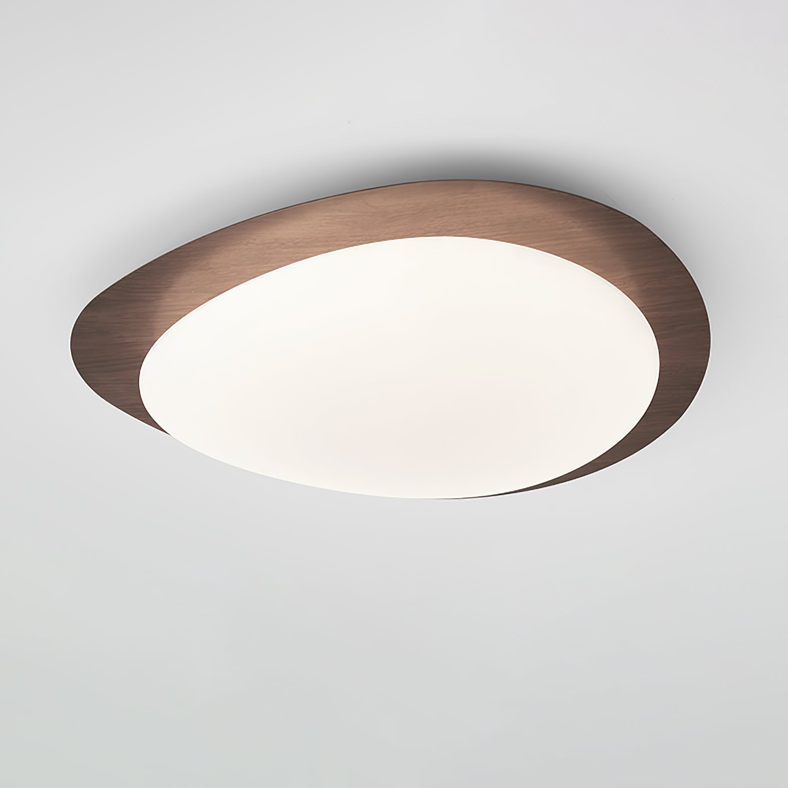 Muto Pebble Walnut LED Ceiling Light for Living Room or Dining Room
