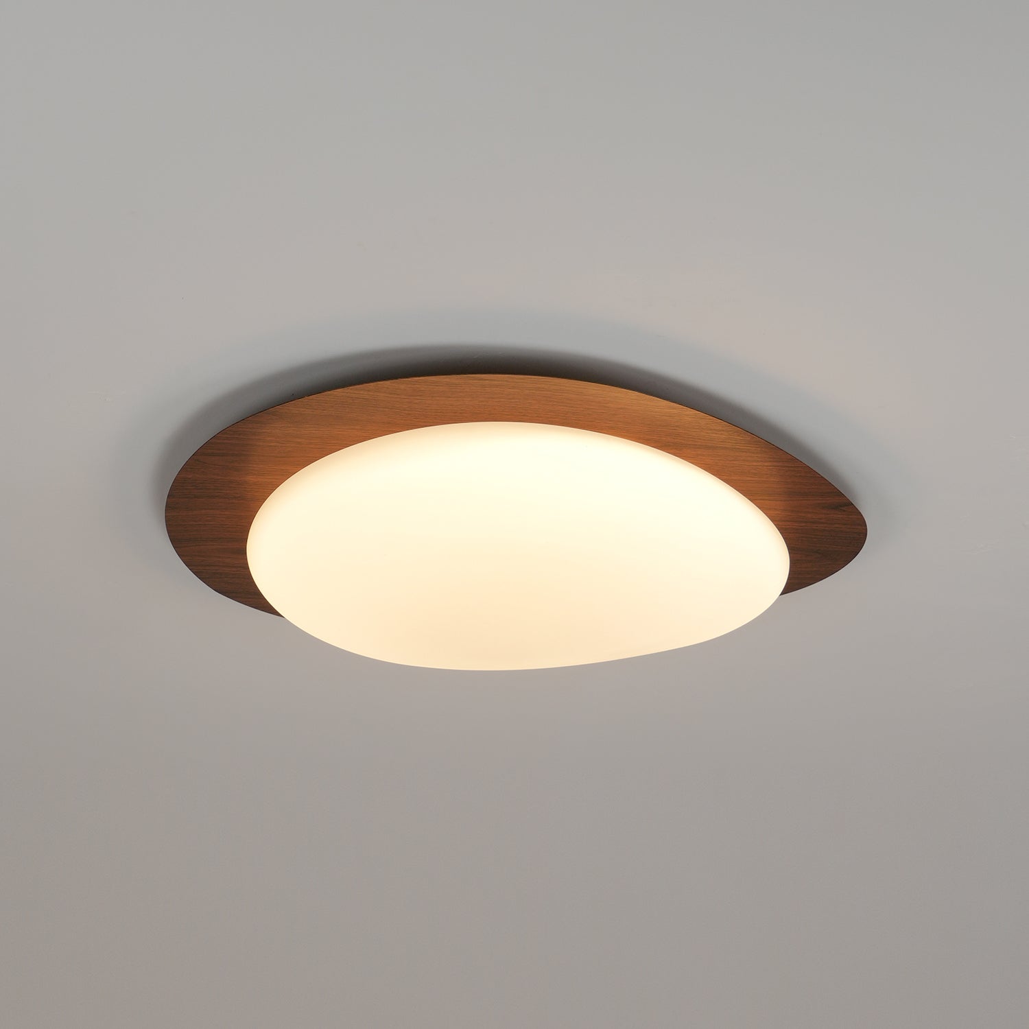 Muto Pebble Walnut LED Ceiling Light for Living Room or Dining Room