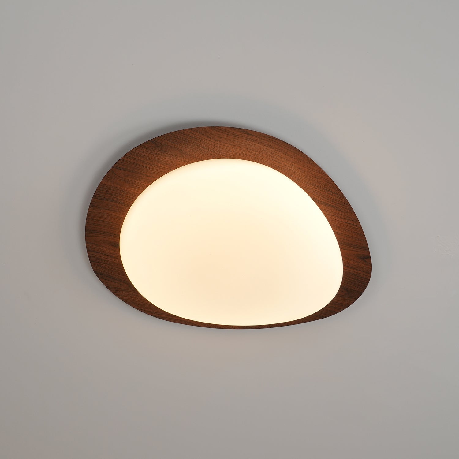 Muto Pebble Walnut LED Ceiling Light for Living Room or Dining Room