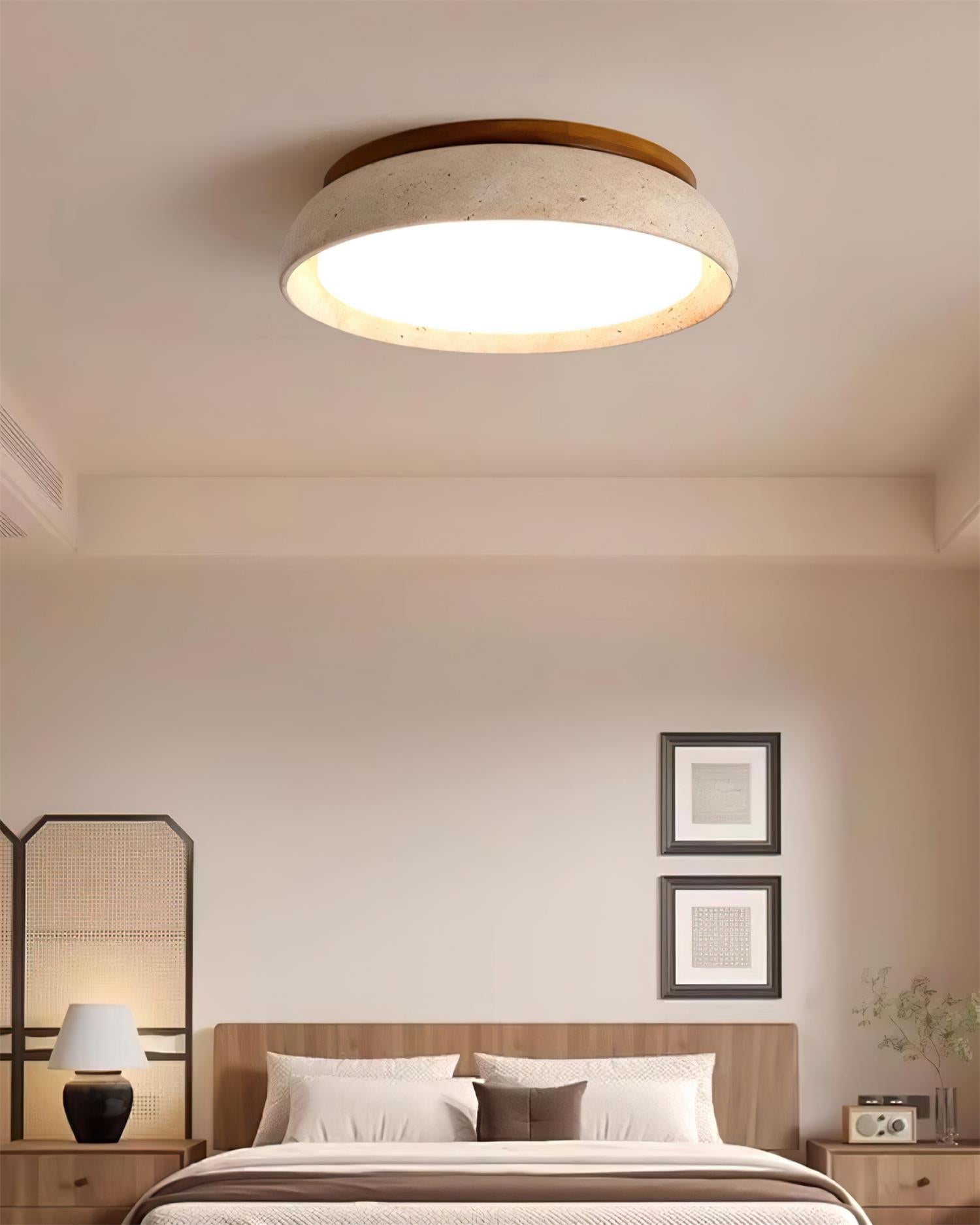 Modern Travertine LED Ceiling Light