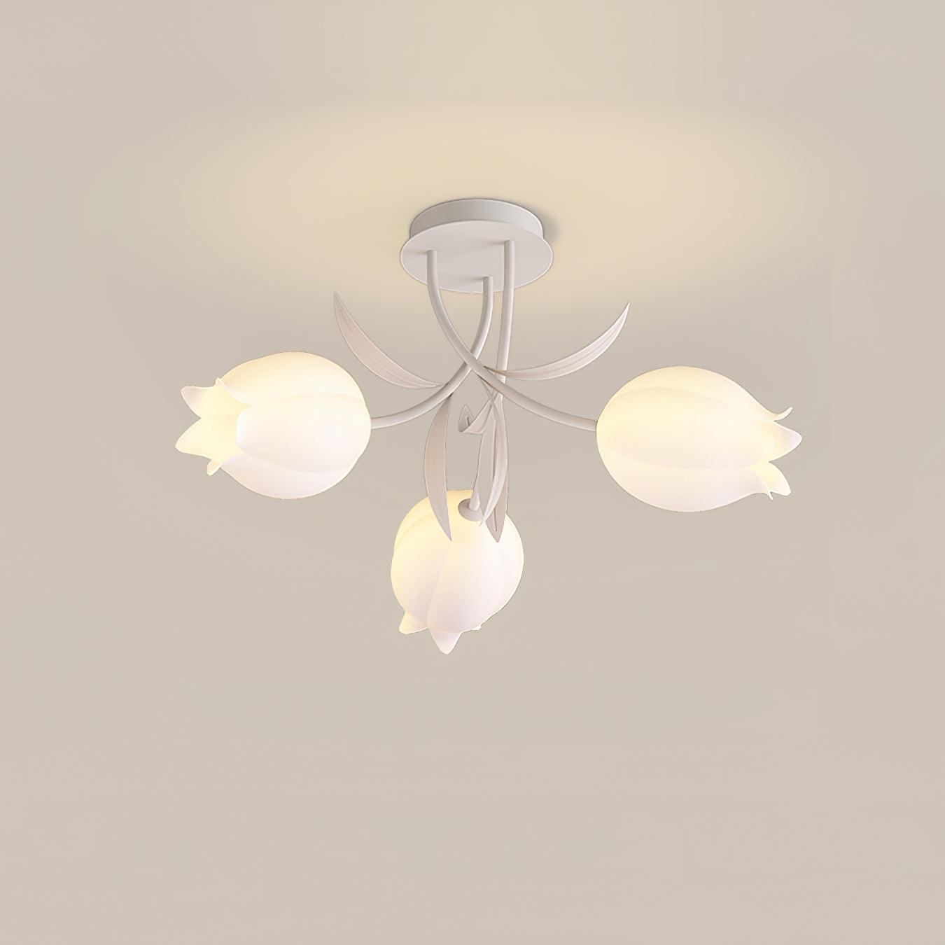 Floral Cream Lily Ceiling Light