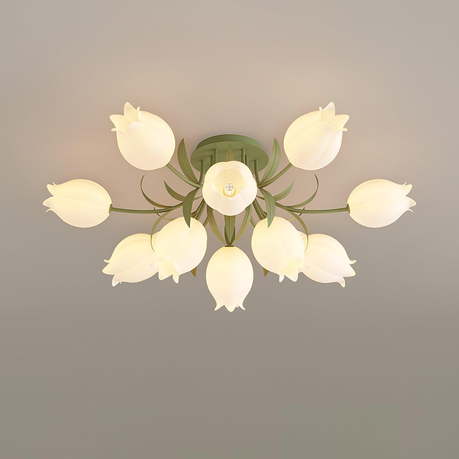 Floral Cream Lily Ceiling Light