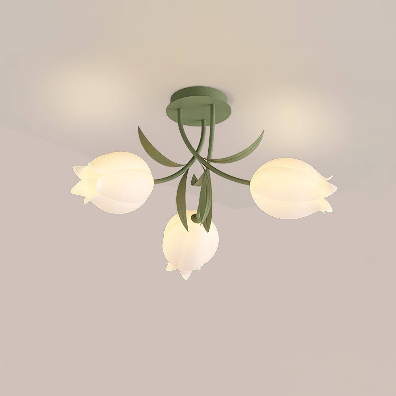 Floral Cream Lily Ceiling Light