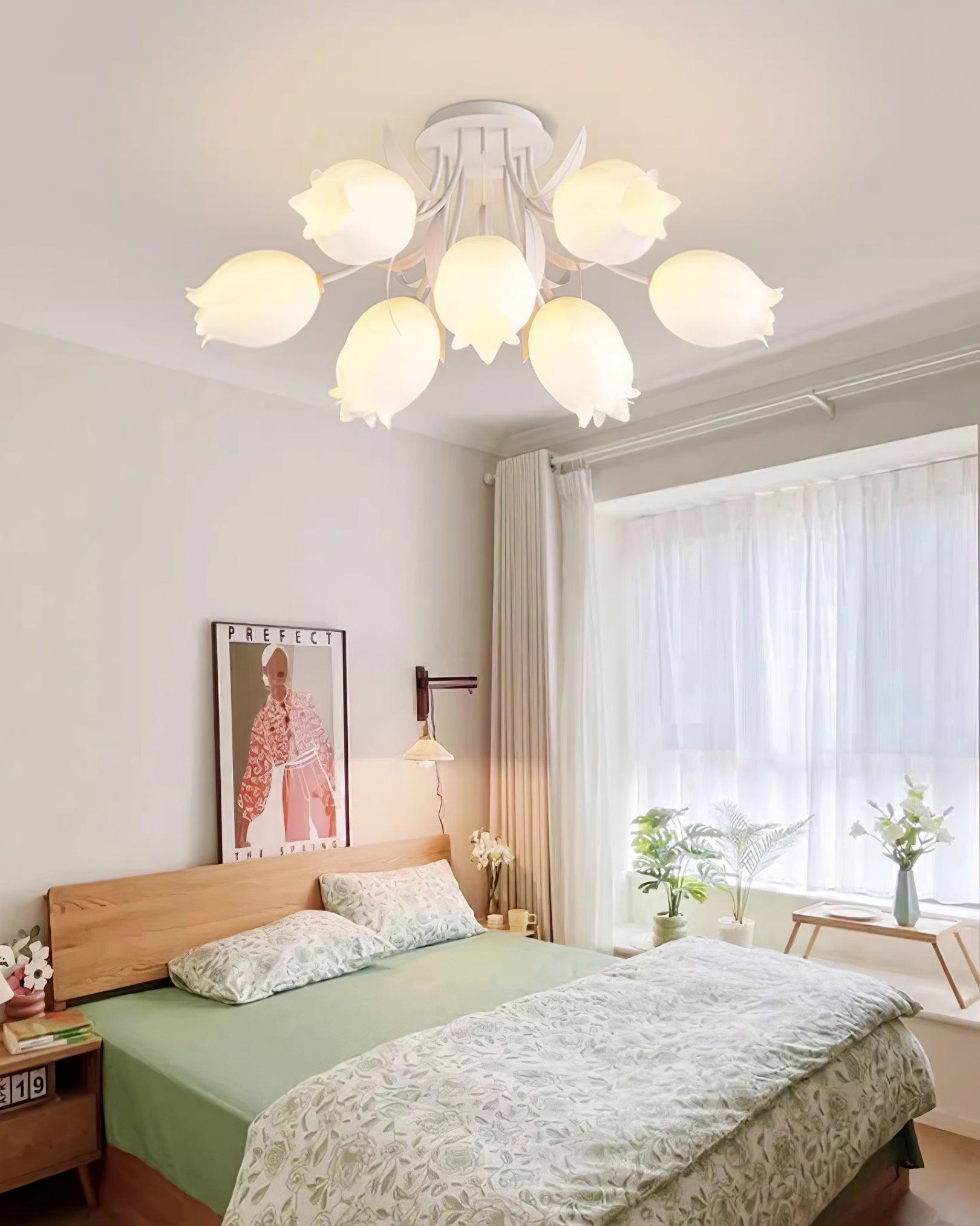 Floral Cream Lily Ceiling Light