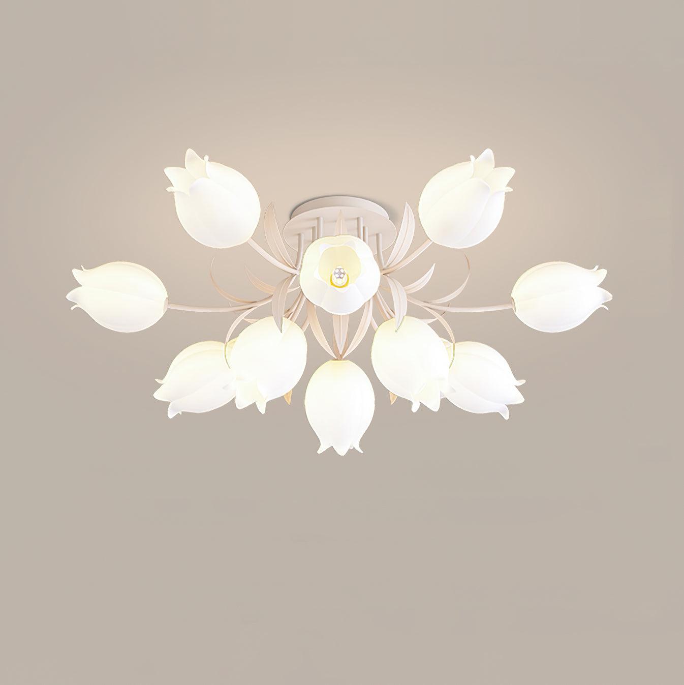 Floral Cream Lily Ceiling Light