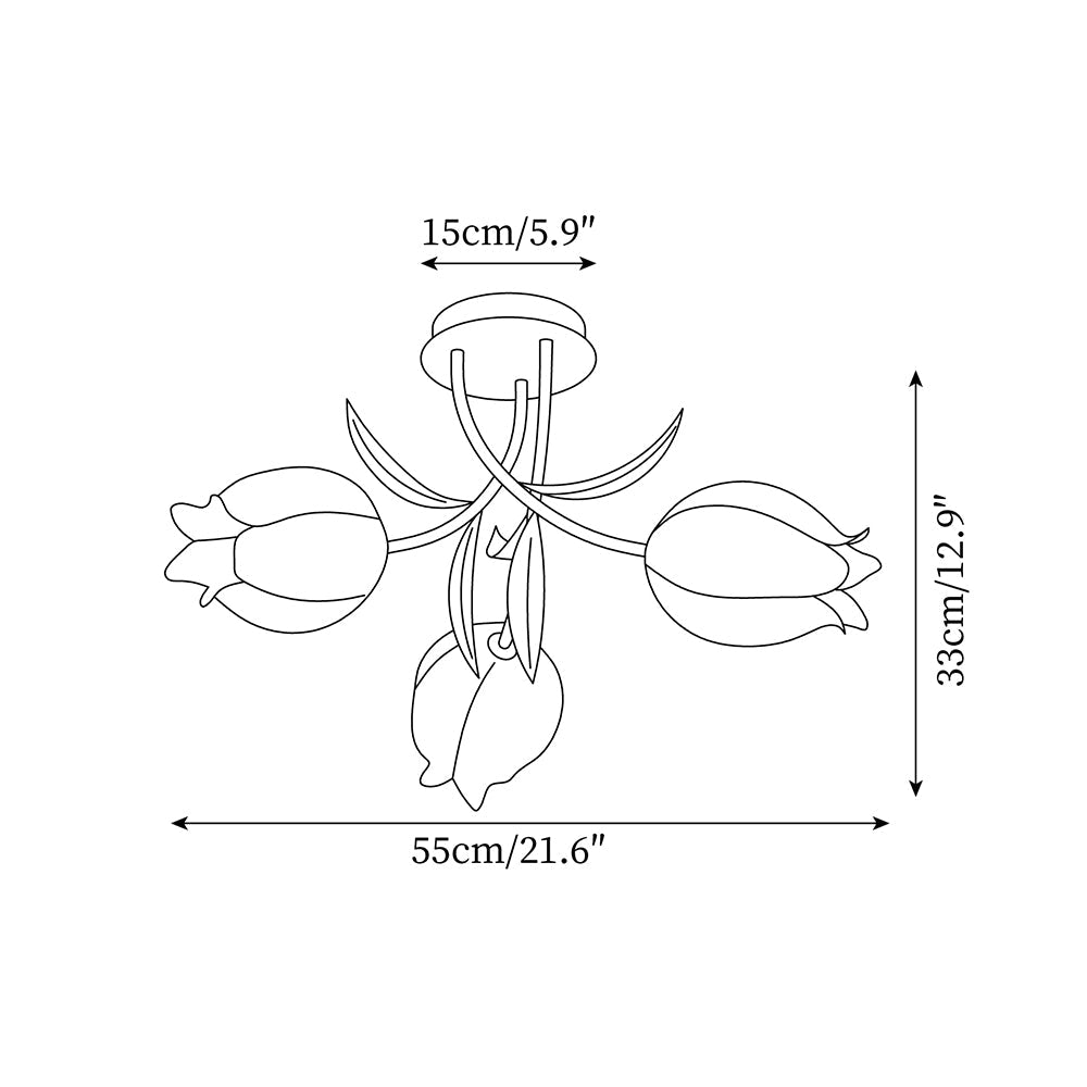 Floral Cream Lily Ceiling Light