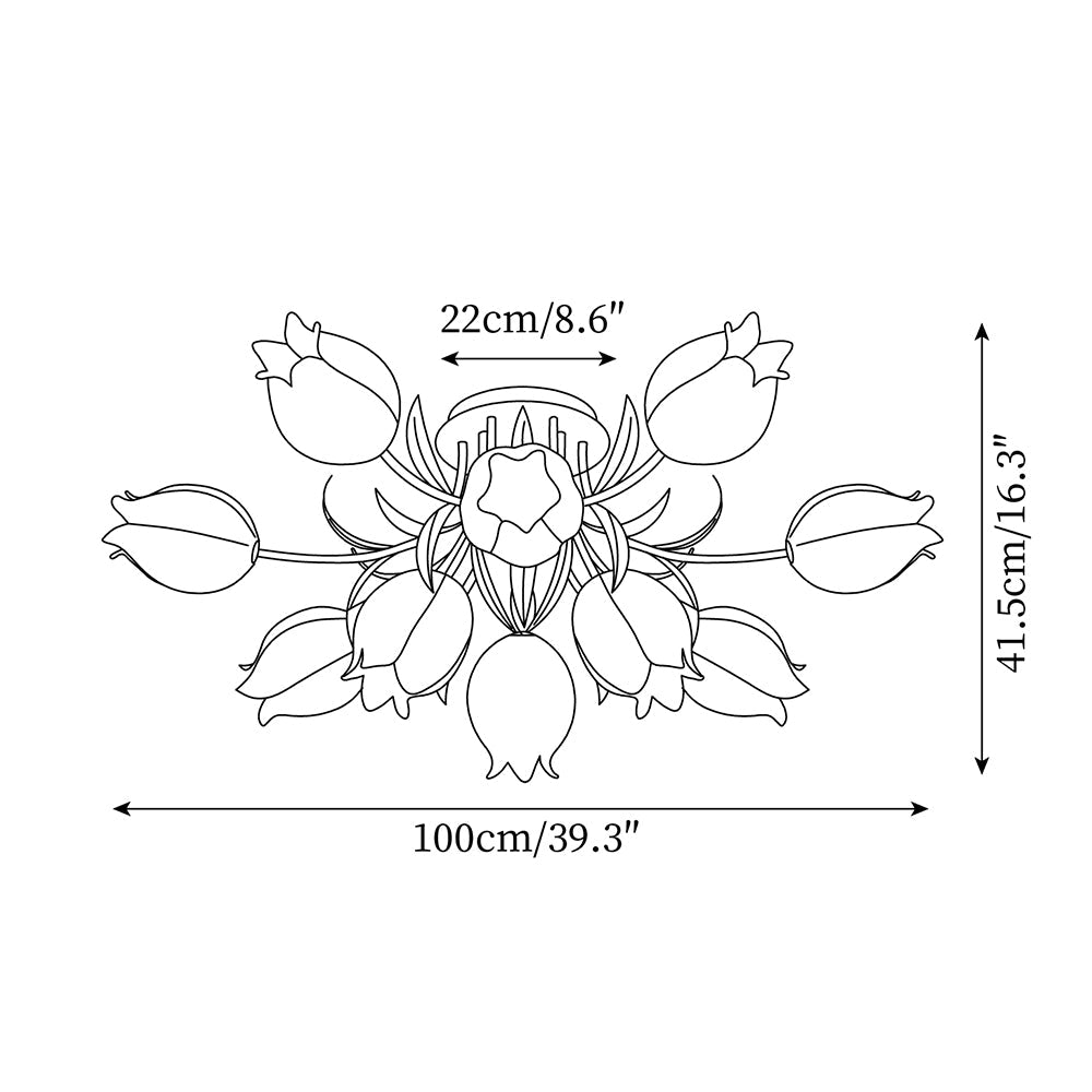 Floral Cream Lily Ceiling Light