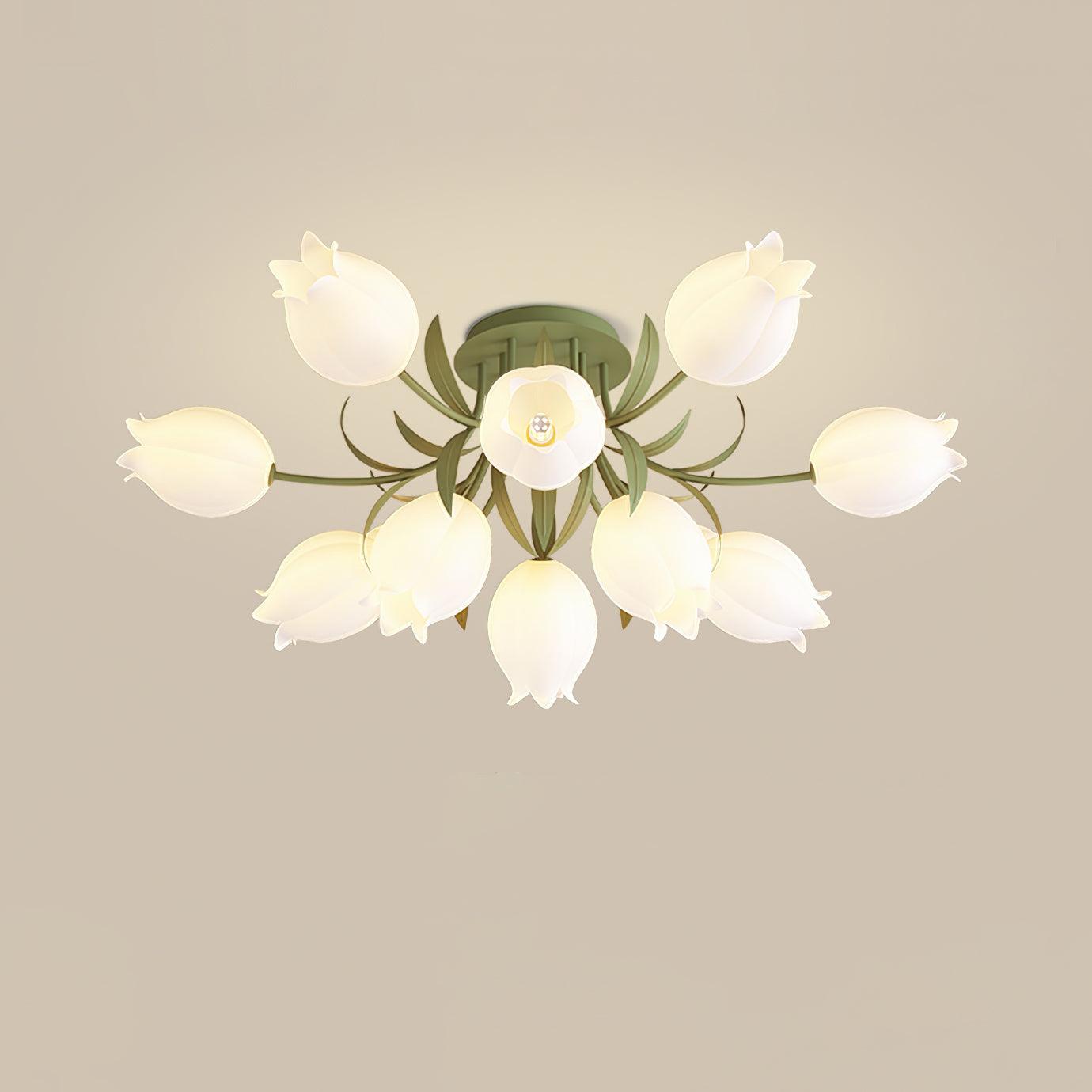 Floral Cream Lily Ceiling Light