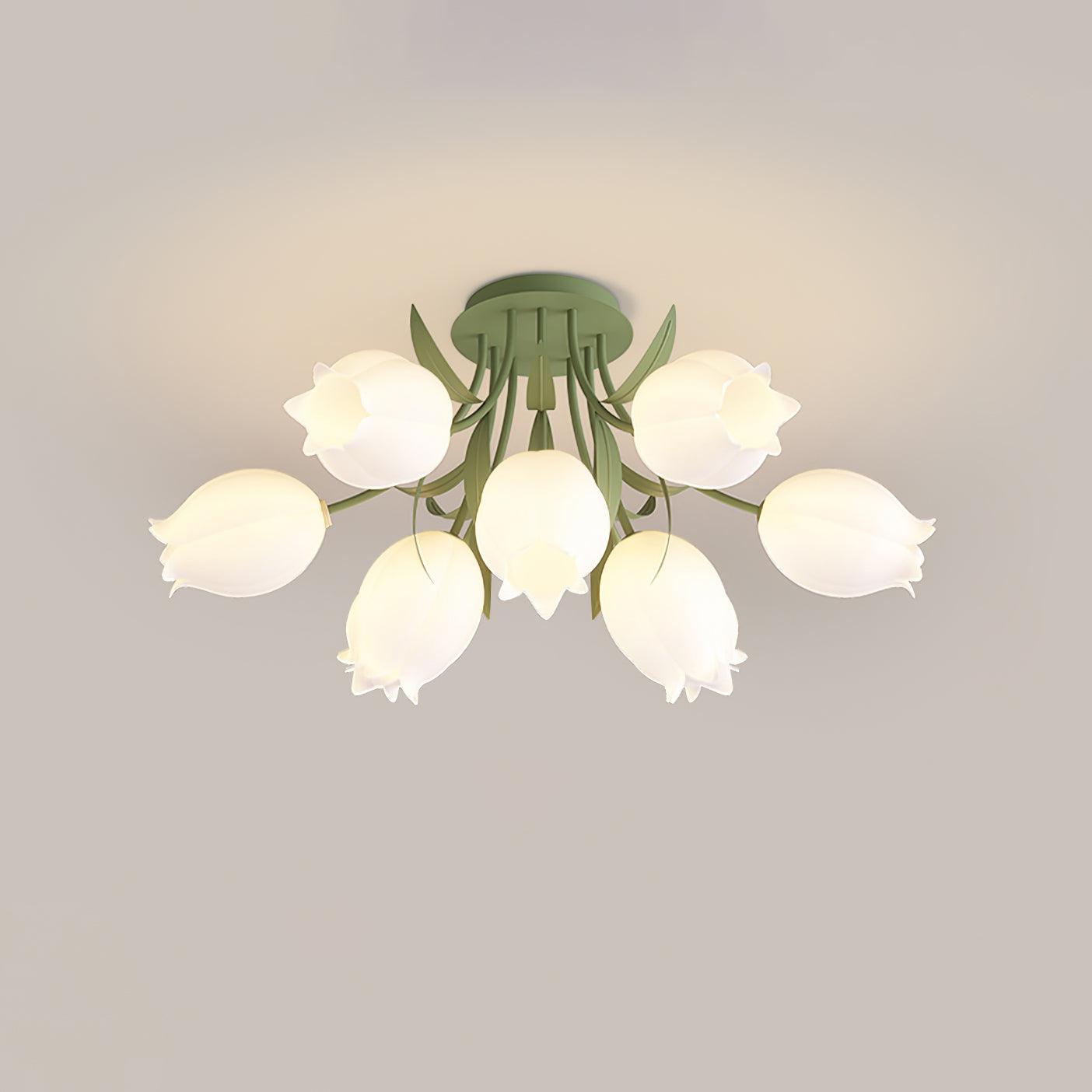 Floral Cream Lily Ceiling Light