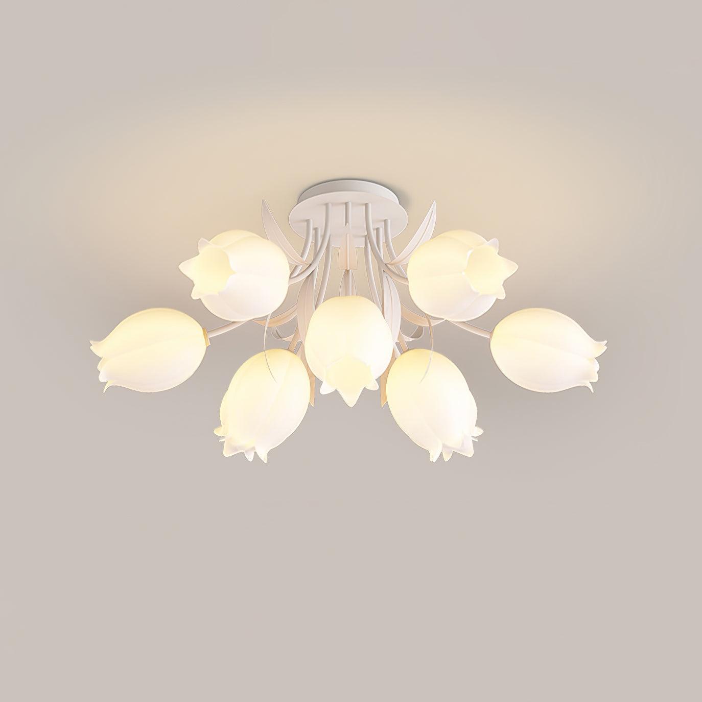 Floral Cream Lily Ceiling Light