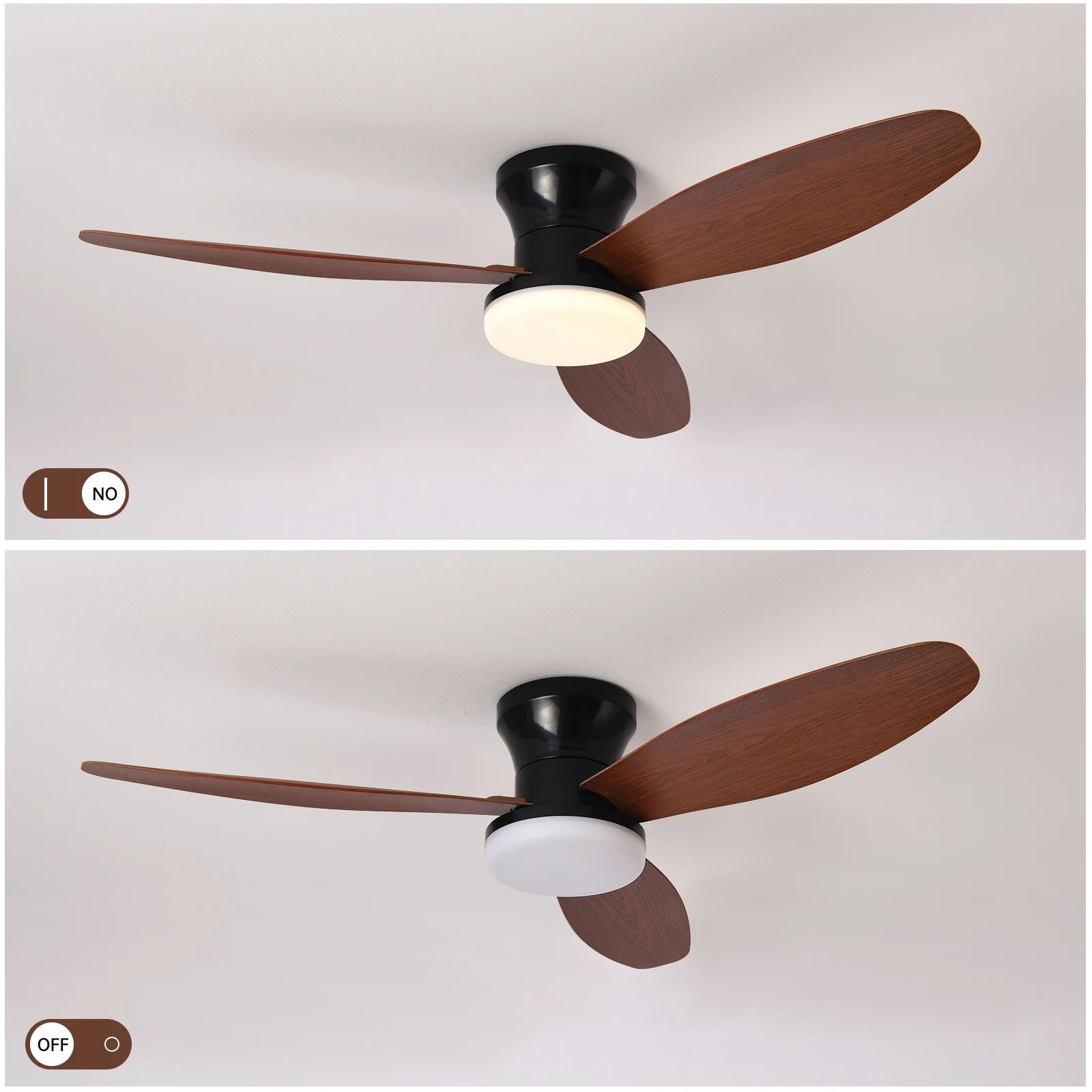 Ceiling Fan Light with Remote Control, 3 Color Modes and 6-Speed Cooling