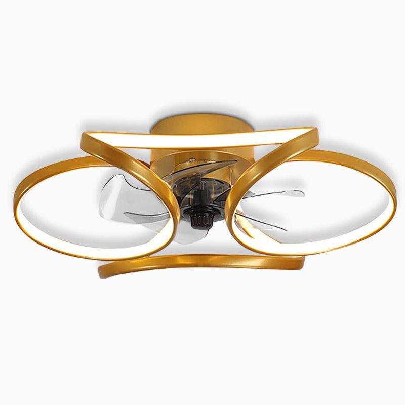 Modern Flower LED Ceiling Fan Light with Remote