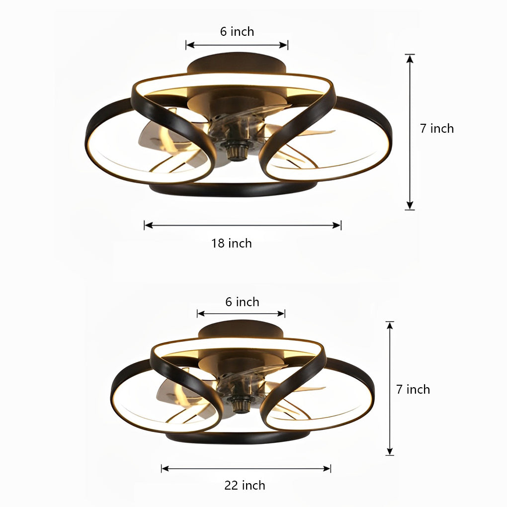 Modern Flower LED Ceiling Fan Light with Remote