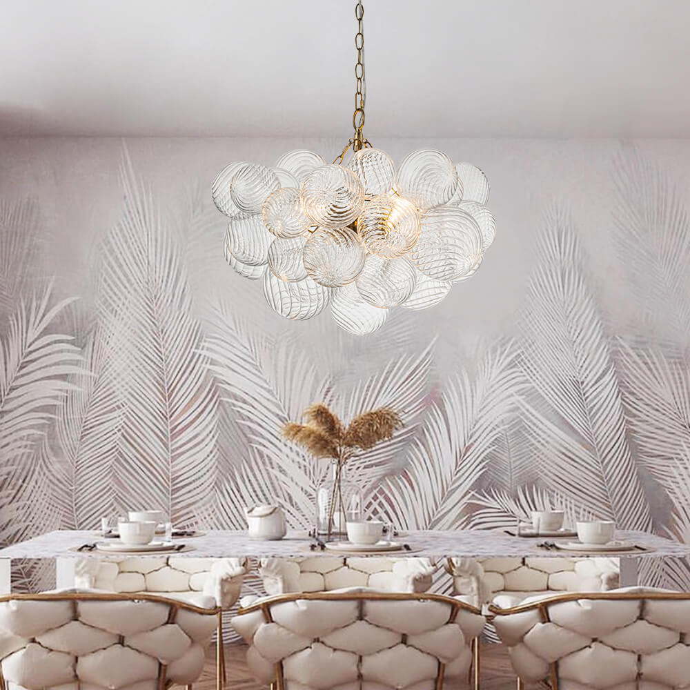 Modern Bubble Chandelier Glass Globe Cluster Light