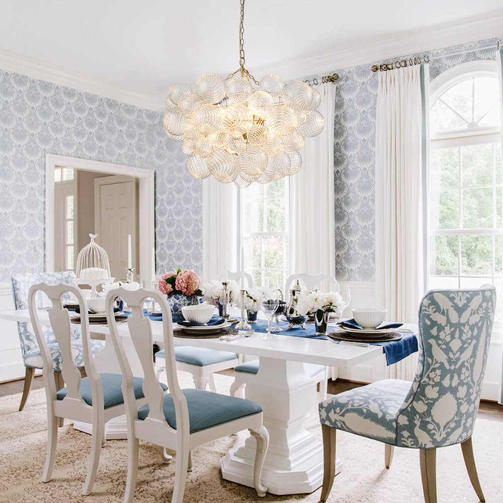 Modern Bubble Chandelier Glass Globe Cluster Light