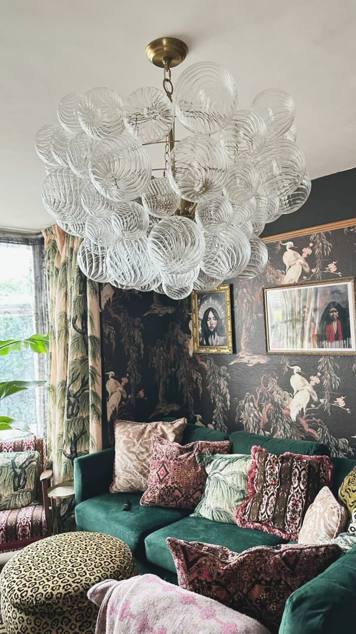 Modern Bubble Chandelier Glass Globe Cluster Light