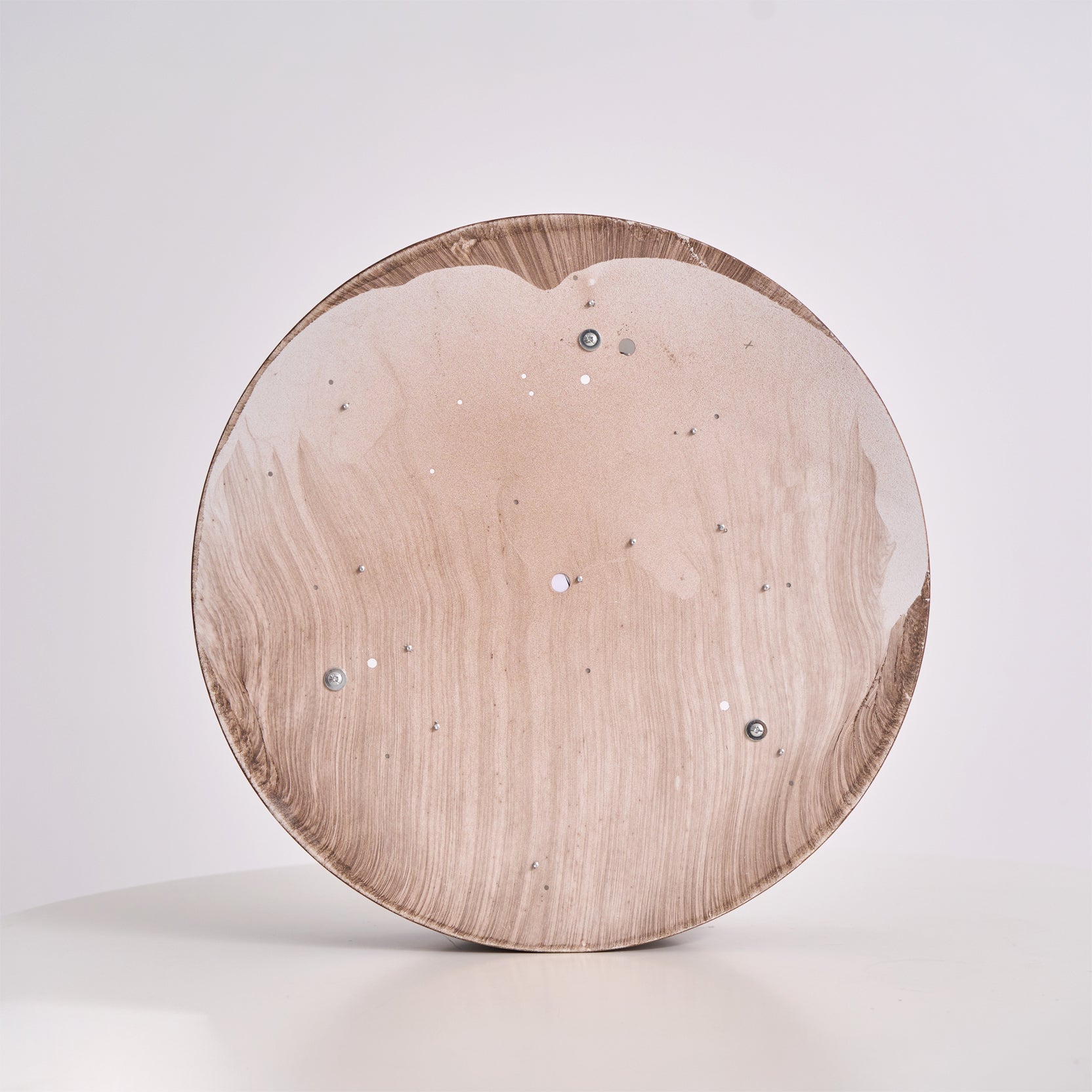 Double Ring Walnut Ceiling Light Modern Flush Mount