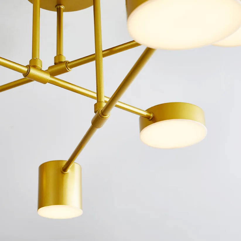 Modern Flush Mount 6 Light LED Ceiling Lamp with Three Color Modes