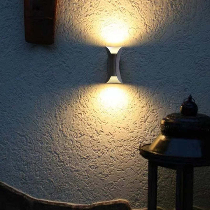 Outdoor Waterproof LED Wall Light in Modern Aluminum and Glass Design