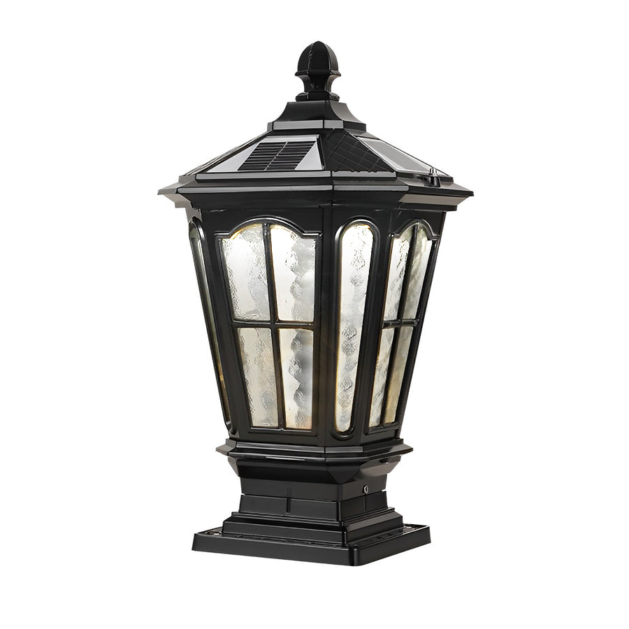 Retro Solar LED Fence Post Light Waterproof Dual Power