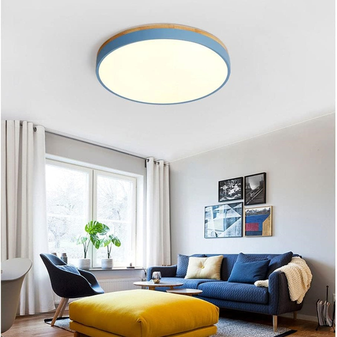 Natural Flush Mount LED Ceiling Light with Soft Ambient Glow