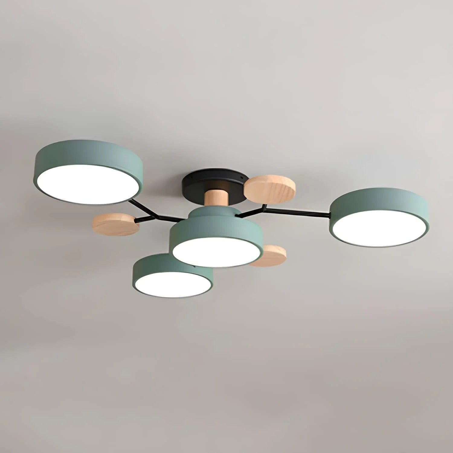 Modern Round LED Semi-Flush Ceiling Chandelier