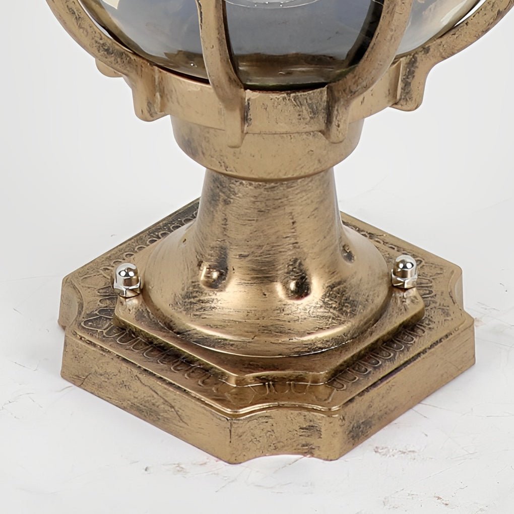 Vintage Globe Glass Outdoor Pier Mount Post Light