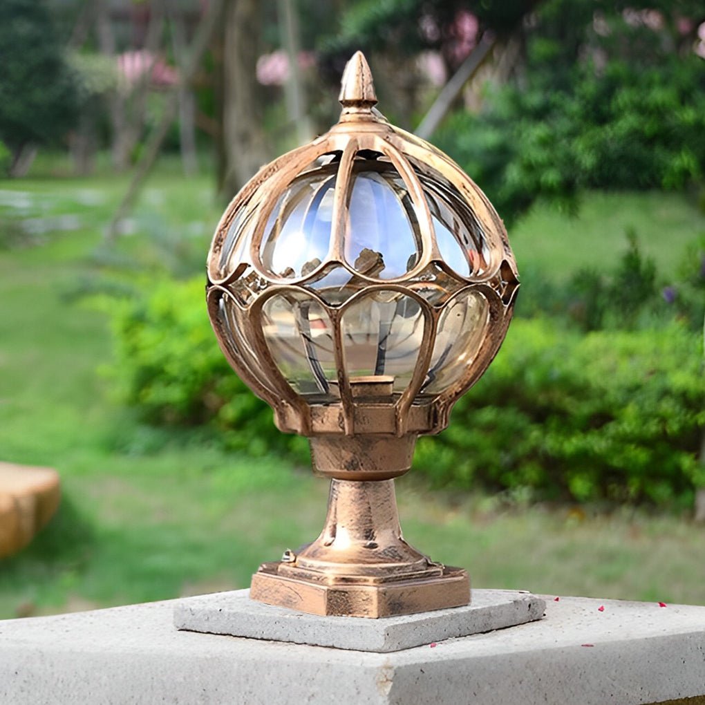 Vintage Globe Glass Outdoor Pier Mount Post Light