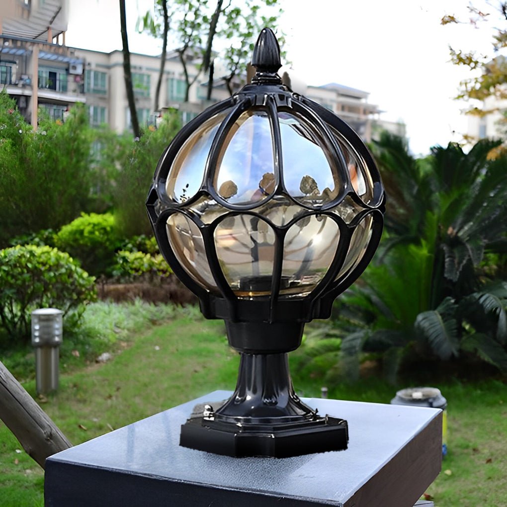 Vintage Globe Glass Outdoor Pier Mount Post Light