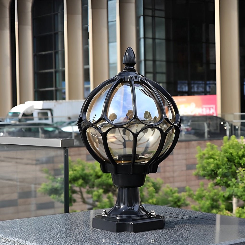 Vintage Globe Glass Outdoor Pier Mount Post Light