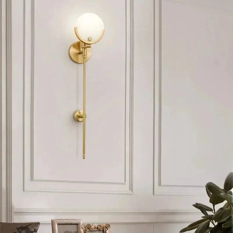 Modern Stone Wall Light Luxury Metal Accent Lamp