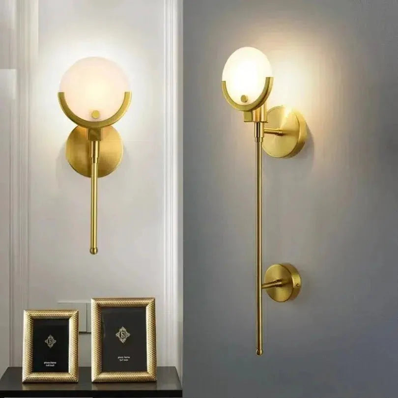 Modern Stone Wall Light Luxury Metal Accent Lamp