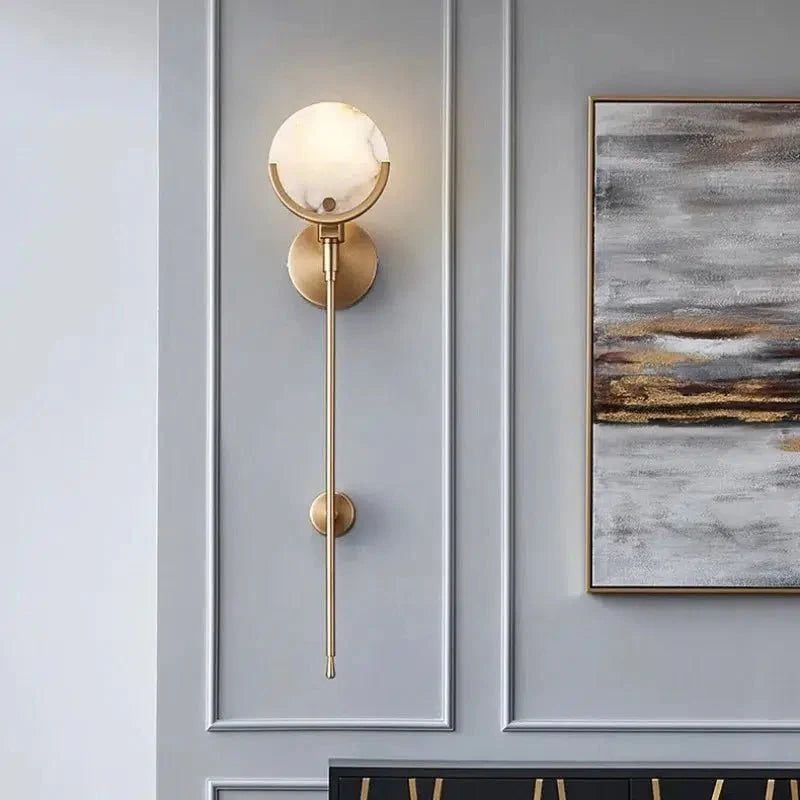 Modern Stone Wall Light Luxury Metal Accent Lamp