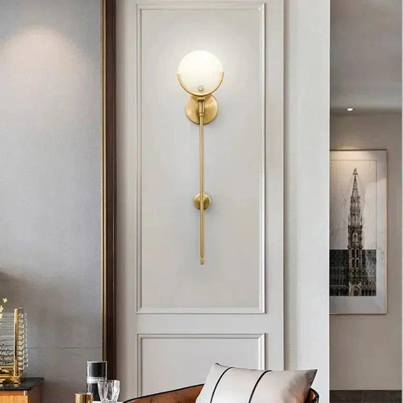 Modern Stone Wall Light Luxury Metal Accent Lamp