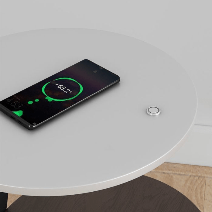 Modern Double-Layer Side Table with Stone or Wood Top
