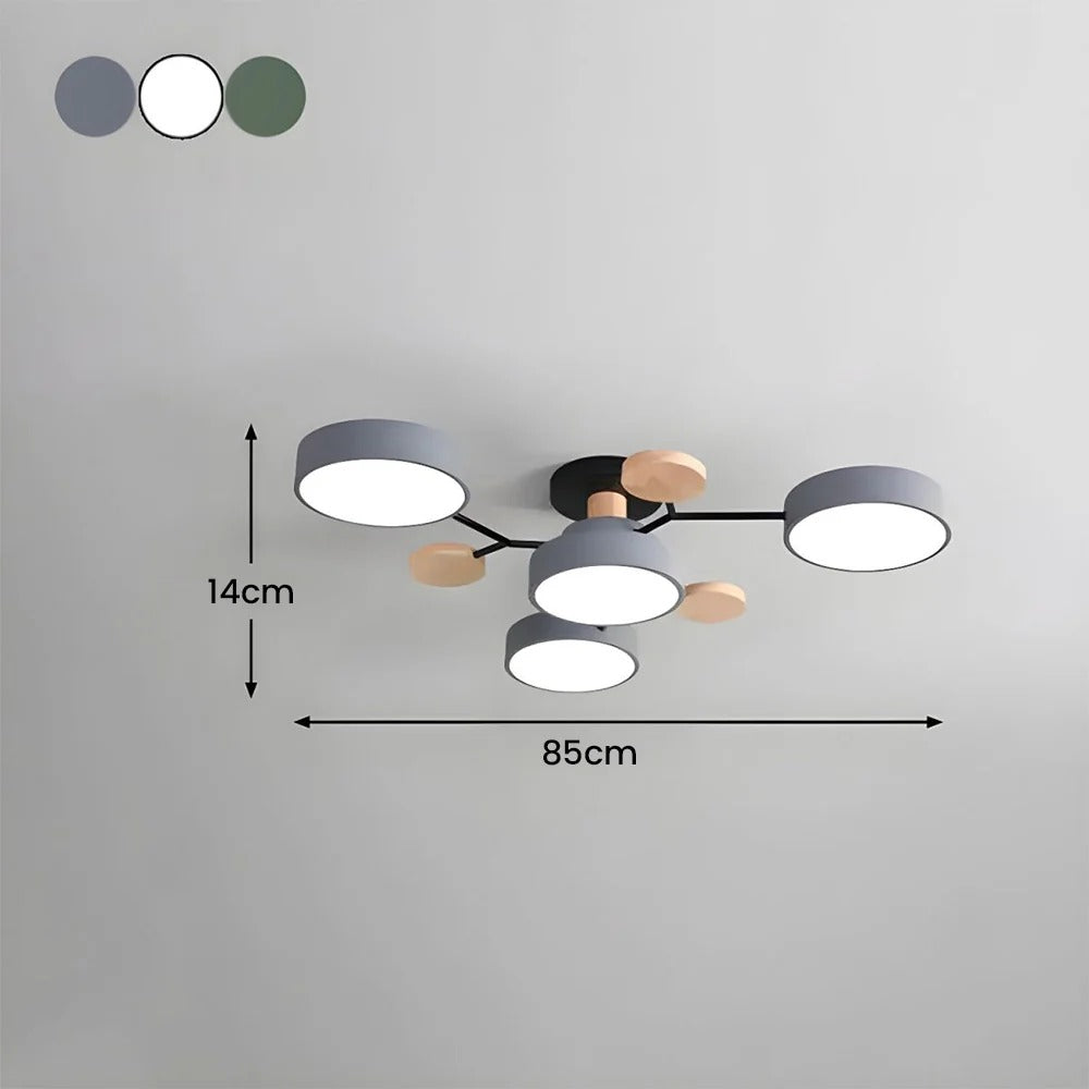 Modern Round LED Semi-Flush Ceiling Chandelier