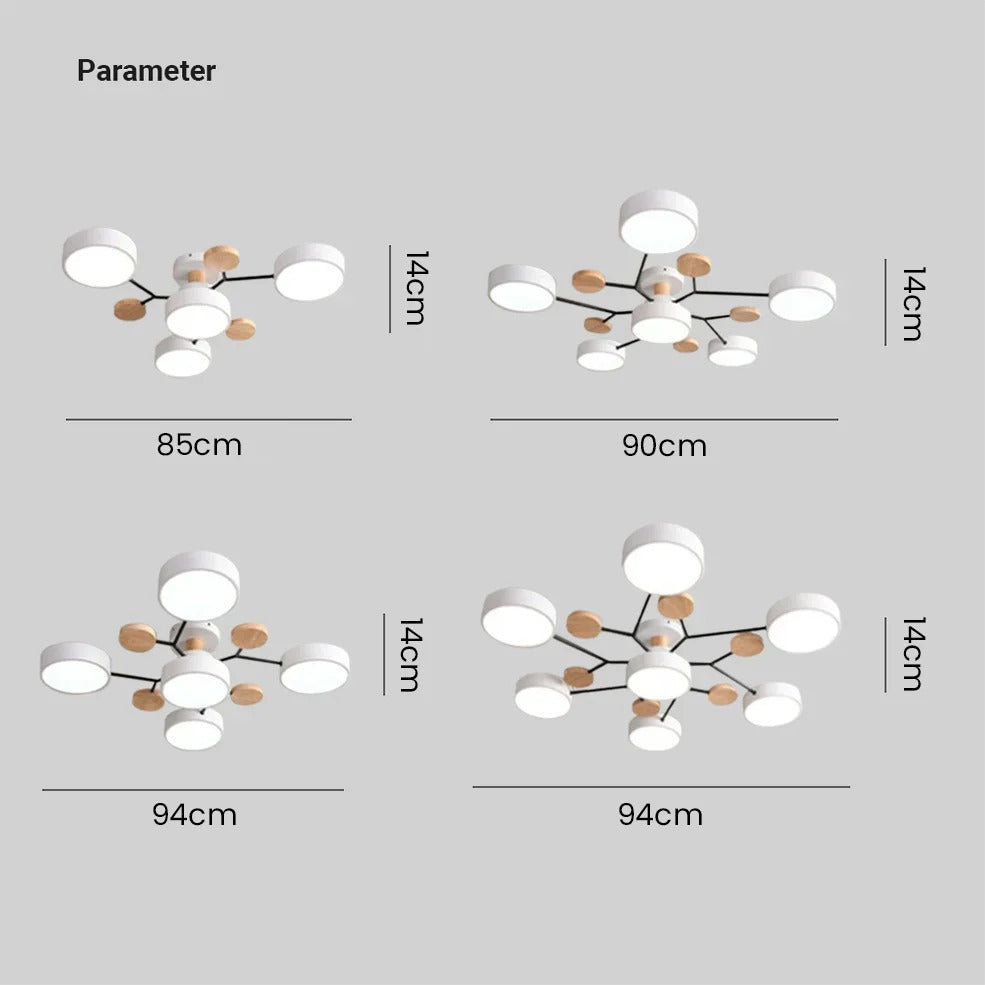 Modern Round LED Semi-Flush Ceiling Chandelier