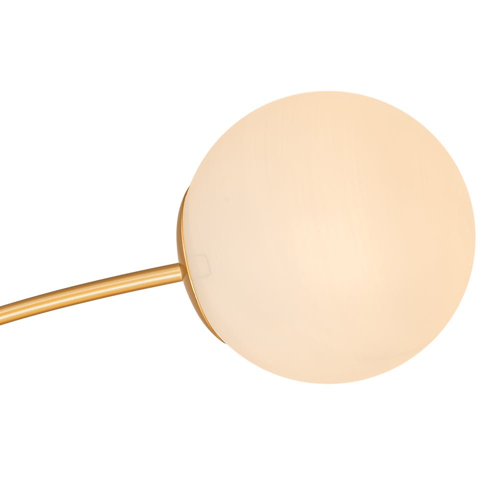 12 Light Opal Glass Bubble Sputnik Chandelier in Brass Finish