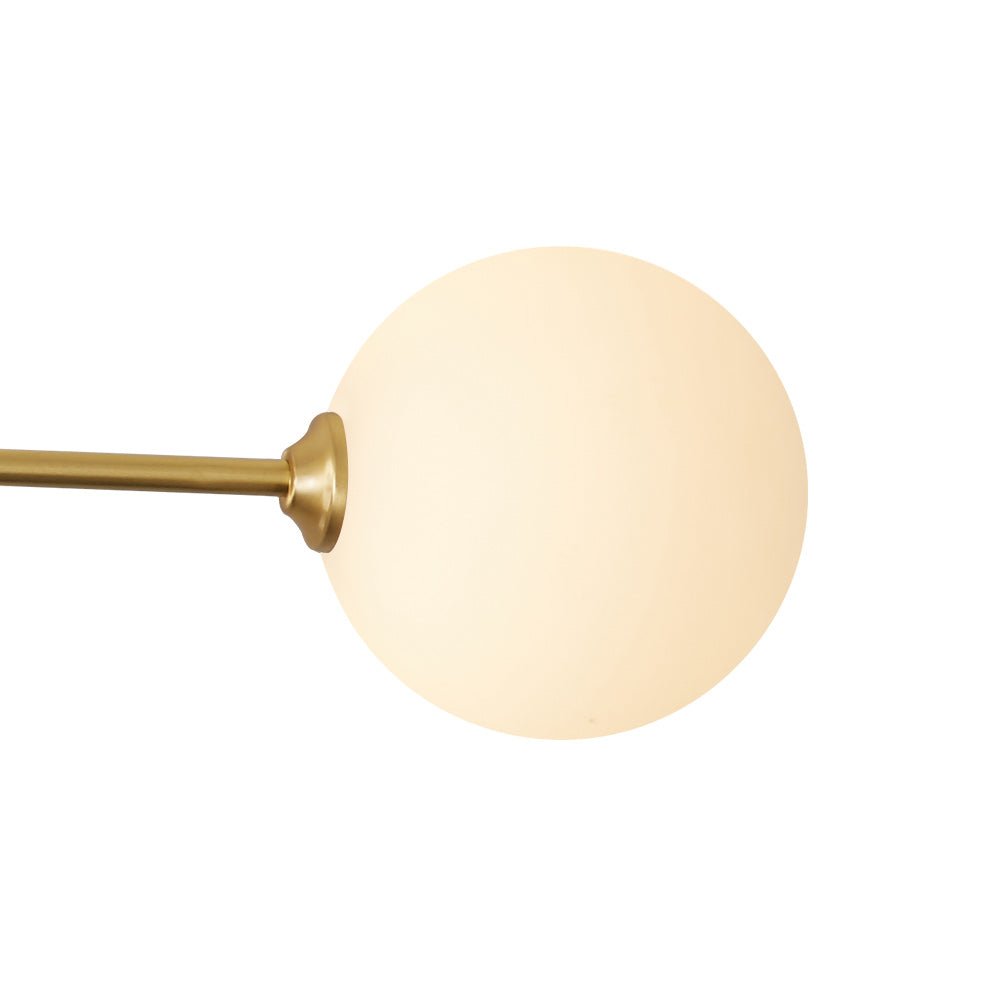 6 Light Frosted Glass Linear Brass Ceiling Light