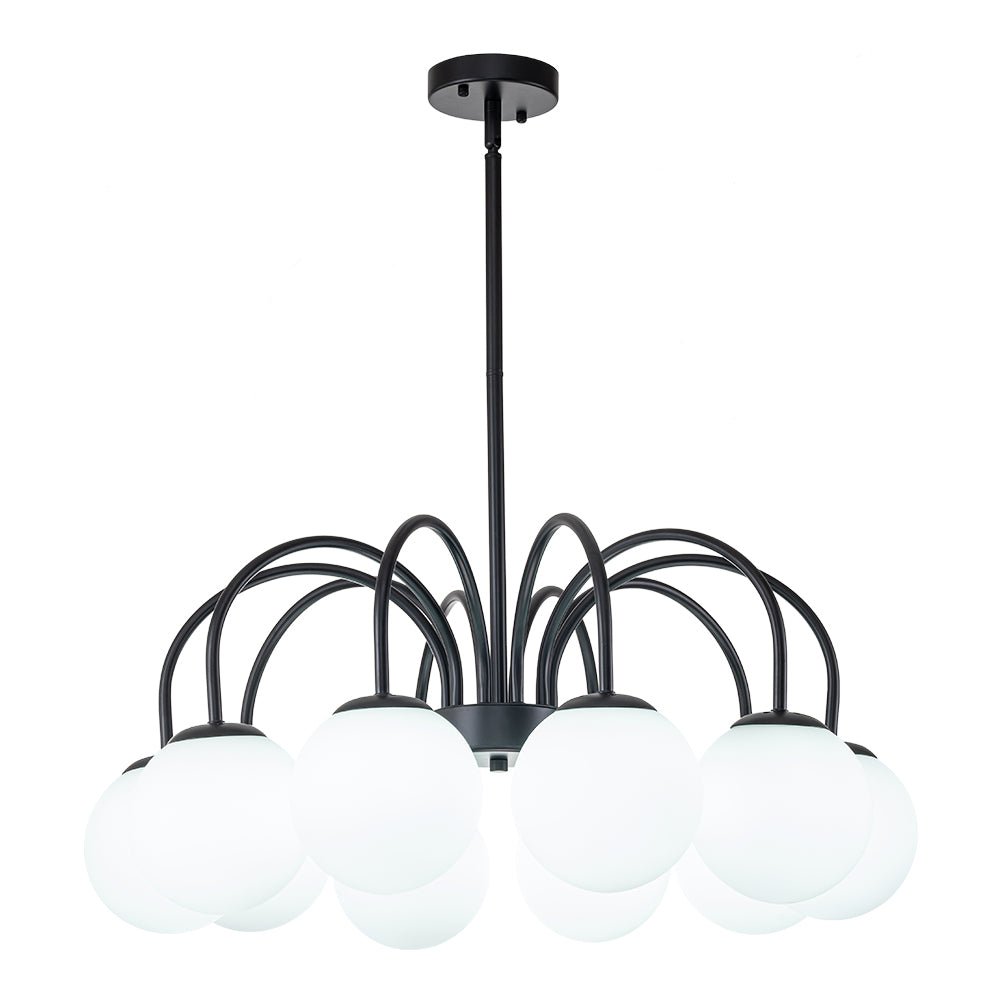 Mid Century Globe Bubble Chandelier with Frosted Glass