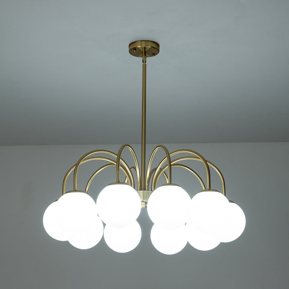 Mid Century Globe Bubble Chandelier with Frosted Glass