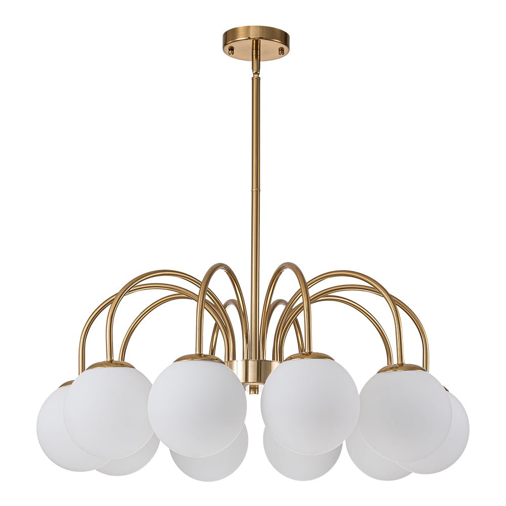 Mid Century Globe Bubble Chandelier with Frosted Glass