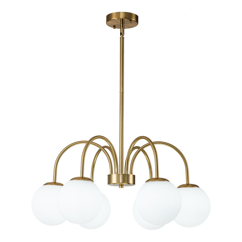 Mid Century Globe Bubble Chandelier with Frosted Glass