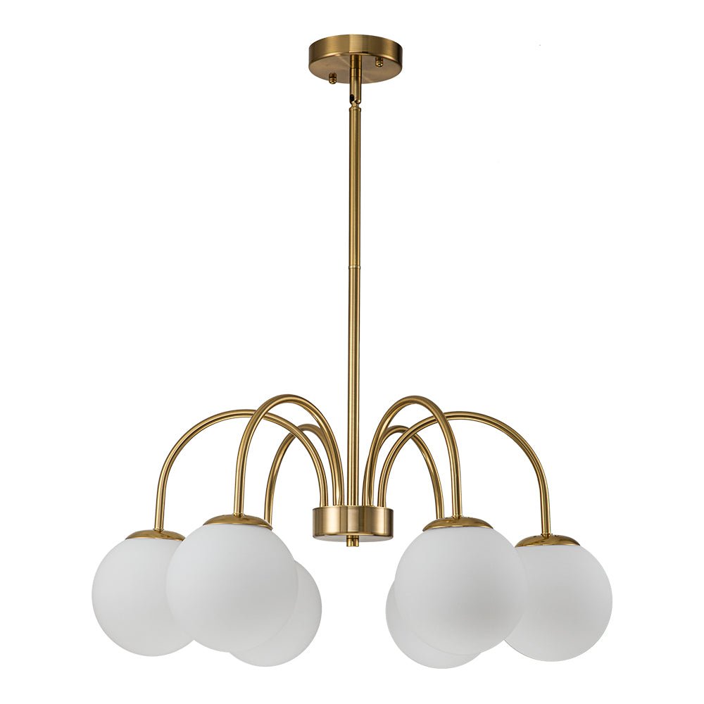 Mid Century Globe Bubble Chandelier with Frosted Glass