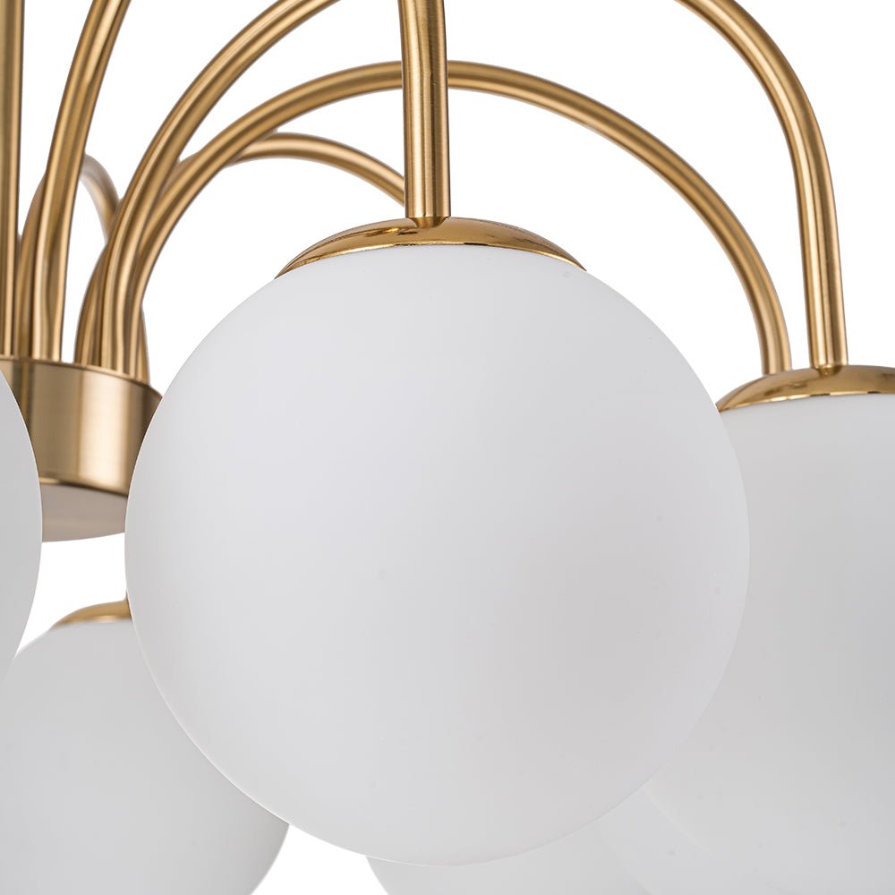 Mid Century Globe Bubble Chandelier with Frosted Glass