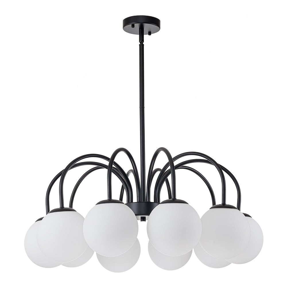 Mid Century Globe Bubble Chandelier with Frosted Glass